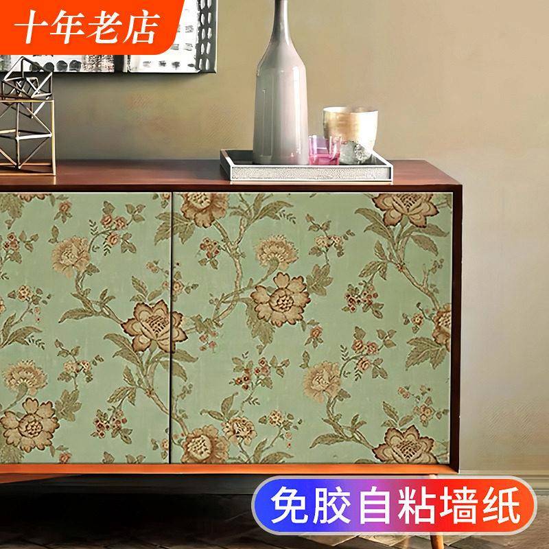 整体橱柜门贴纸自粘覆古美式家俱衣柜鞋柜子翻新玻璃改色法式美化