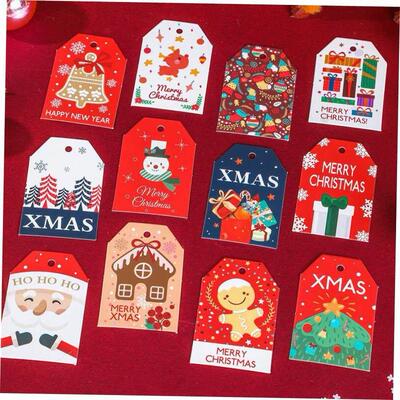 Christmas 3D greeting card Tag Colorful Pattern Card圣诞贺卡
