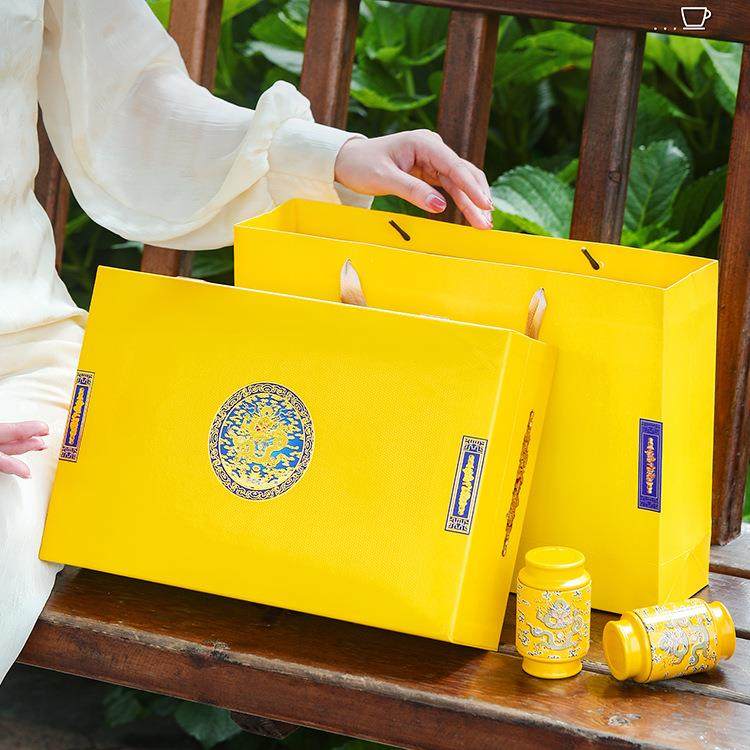 高档小泡罐包装盒空礼盒6-9罐通用大红袍西洋参红茶茶叶罐空盒子