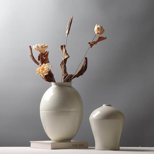 中古创意陶瓷花瓶摆件手工拉坯花架装饰品大罐插花水养鲜花