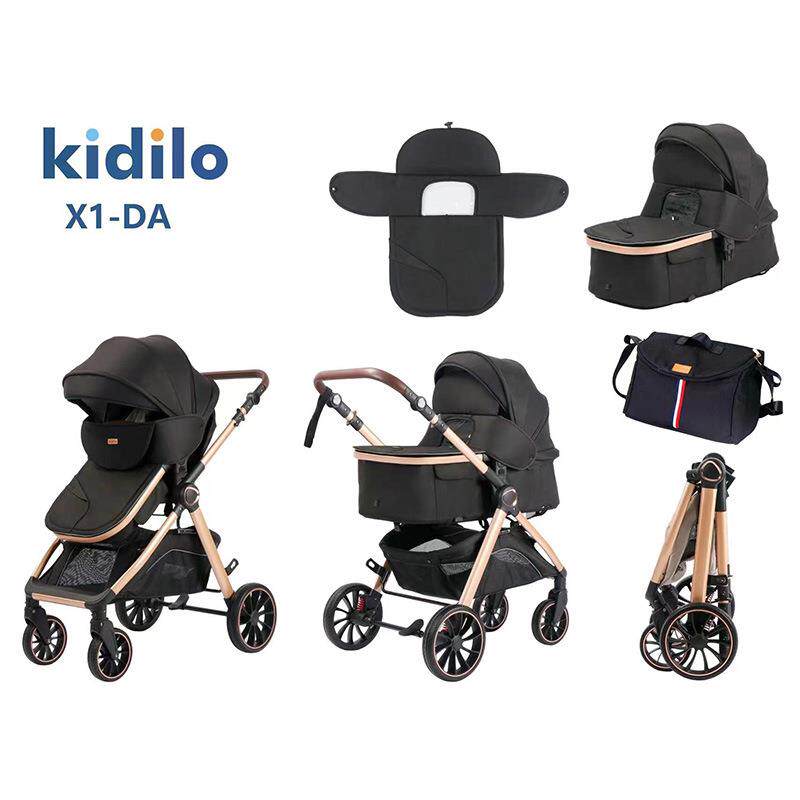 Kidilo婴儿车多功能睡篮宝宝推车可坐可躺新生高景观儿童手推车