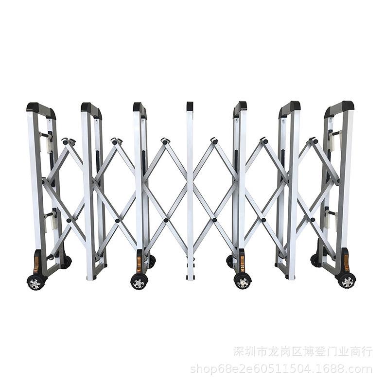 优铝合金伸缩路障公路地铁市政隔离可移动护栏折叠围栏手动推拉门