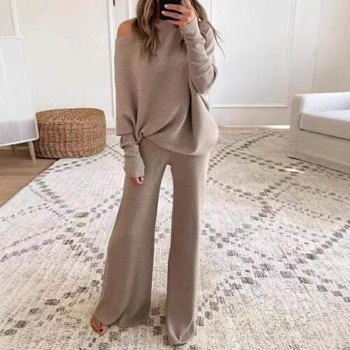 Long sleeved drawstring, high waist, wide legs, long