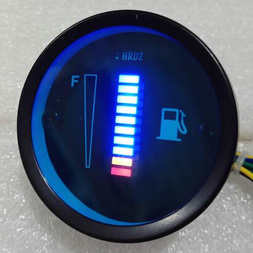 汽车、摩托车改装仪表，铁壳LED显示直条油量表，12V蓝色显示油表