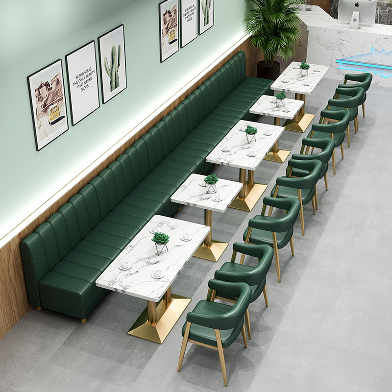 网红奶茶店桌椅茶楼卡座汉堡店咖啡甜品餐饮店餐厅火锅店沙发组合