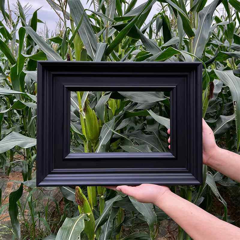 简约黑色框油画外框画框定制实木美式 相框镜框丝巾素描水彩订制