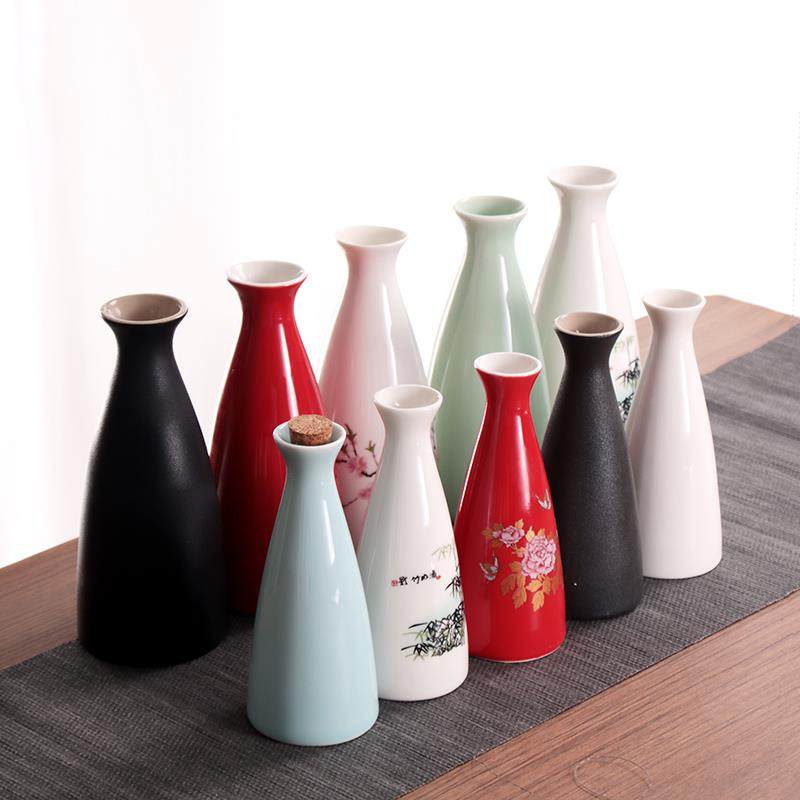 老式酒壶古风二两小家用烫中式陶瓷分酒器空酒瓶子清酒具白酒杯子