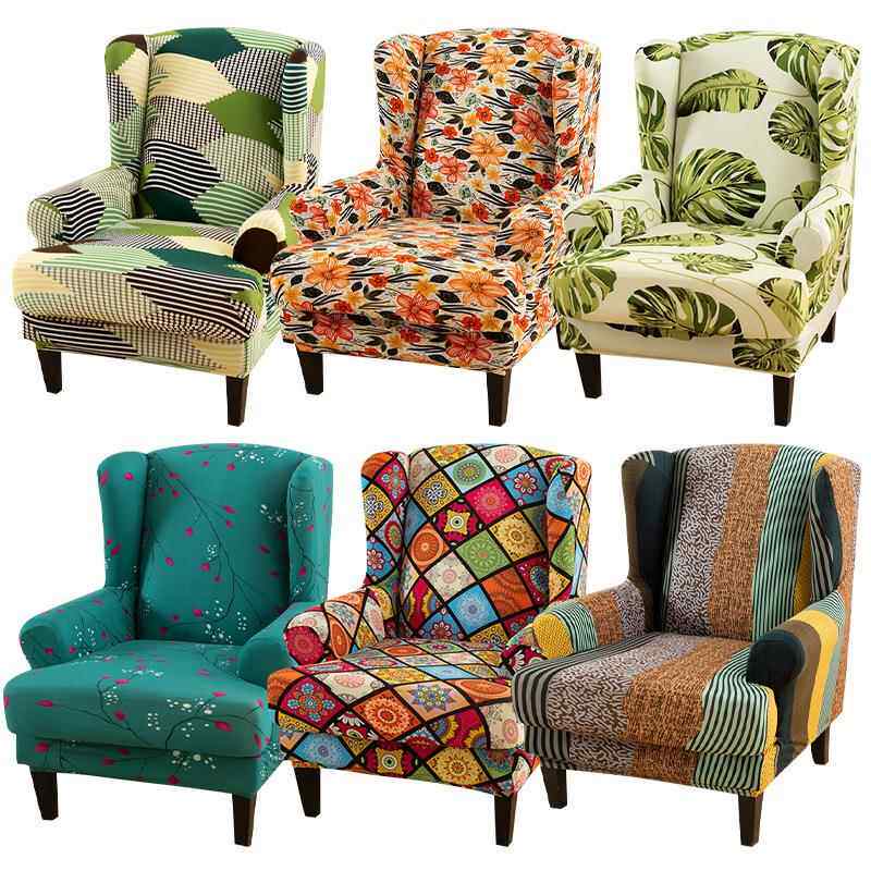 新款跨境新款老虎凳套弹力美式斯佳蒙坐垫椅子套单人翼背沙发