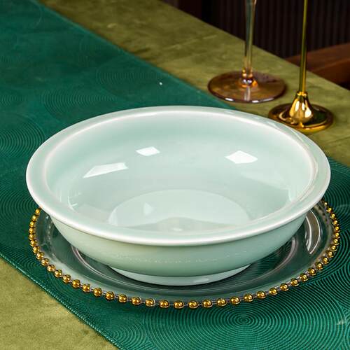 酒店餐具摆台套装饭店会所饭厅影青碗碟盘子盘子家用中式简约商用