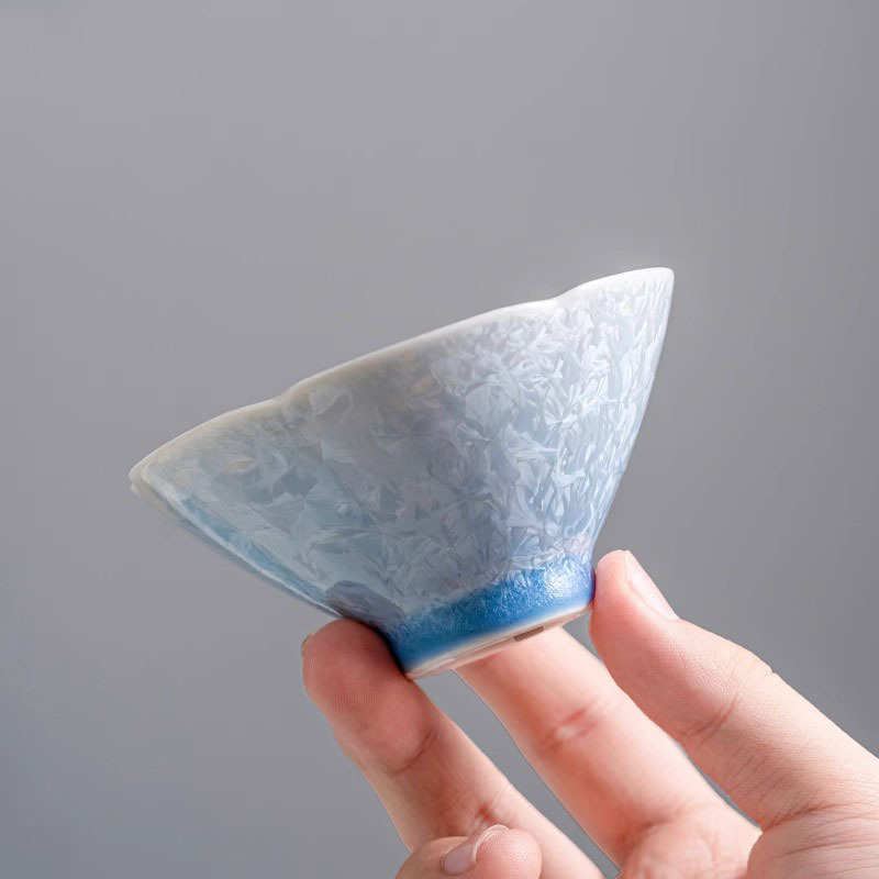 结晶釉斗笠杯茶杯主人杯单杯个人专用中式陶瓷高档个人专用茶杯