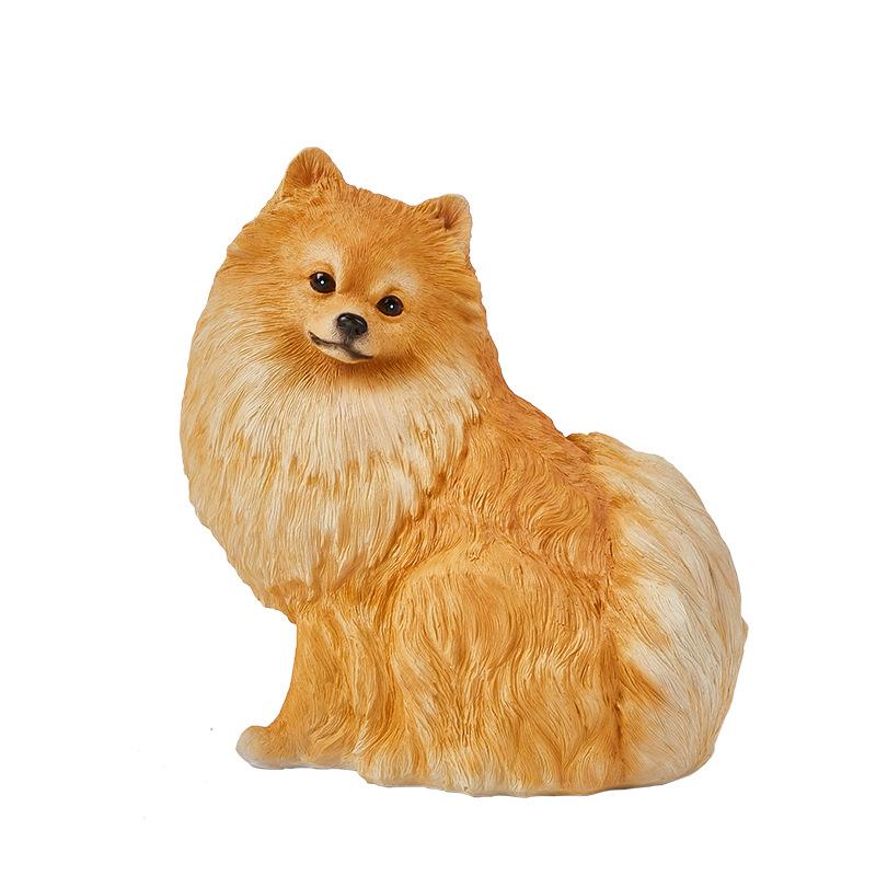 货源仿真狗摆件可爱博美创意家居装饰摆件动物模型树脂工艺品