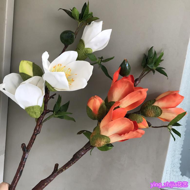 仿真英雄花单支假花客厅卧室茶几摆件木棉花玉兰花绢花单只/束花