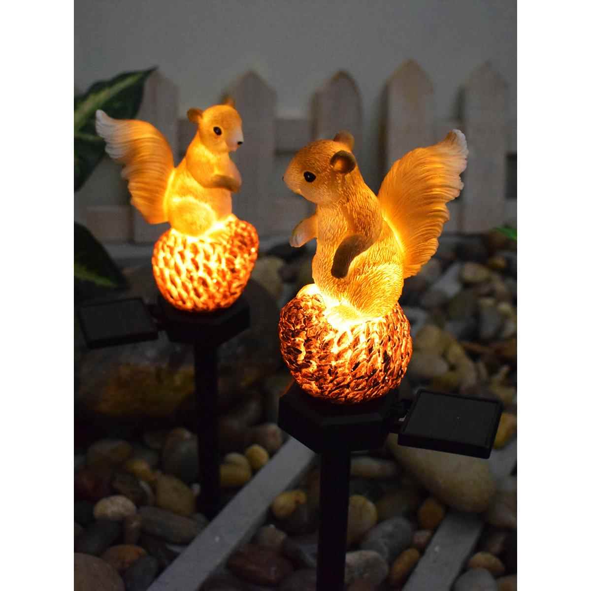 太阳能庭院装饰灯家用户外防水树脂地插卡通动物灯阳台景观花园灯