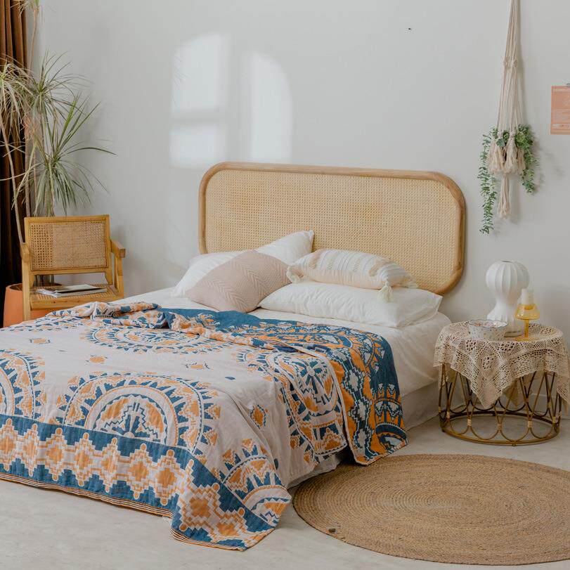 全棉纯棉四层毛巾被纱布巾单人双人夏凉被波西米亚盖毯沙发巾亲肤