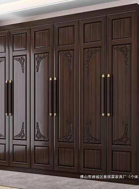 紫金檀木全实木柜长家VWN款用房间实大容量木大衣衣柜带边柜顶柜