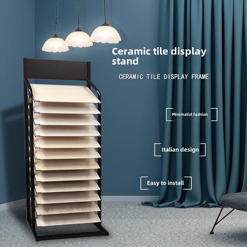 瓷砖展示架40*80立式样品展架橱柜门板色板铝扣板40*40 30*60展柜