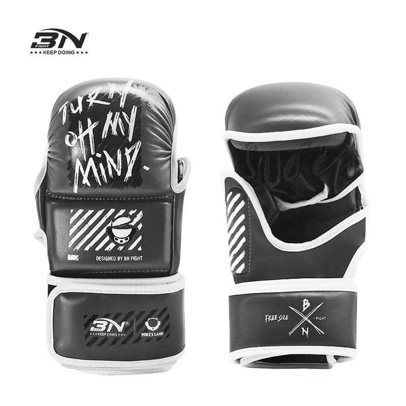 MMA拳击手套BN加厚半指拳套成人男散打泰拳搏击训练ufc专业打沙袋