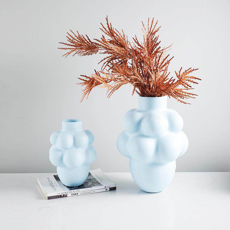 北欧简约小清新树脂干花花瓶摆件家居餐桌装饰品样板房客厅插花器
