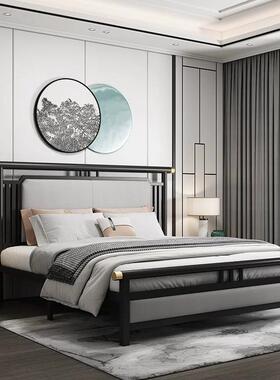 床1.8T90000铁1床.5单人新中式酒店公床寓出租房用铁床床架架床箱