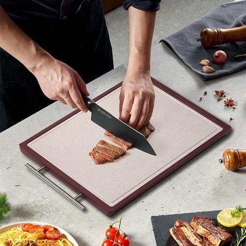 OOU乌檀木双面菜板实木抗菌砧板无漆无蜡耐砍抗剁防霉