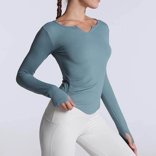 Autumn sports long sleeved women's running thin T-shirt