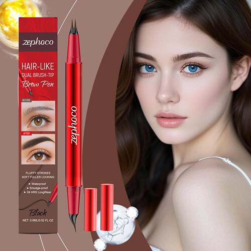 Zephoco Dual-Ended Eyebrow Pencil in Fluorescent Black - Smo