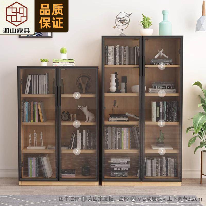 现代轻奢高档摆件展示柜客厅玻璃门书柜家居置物柜装饰品储物收纳