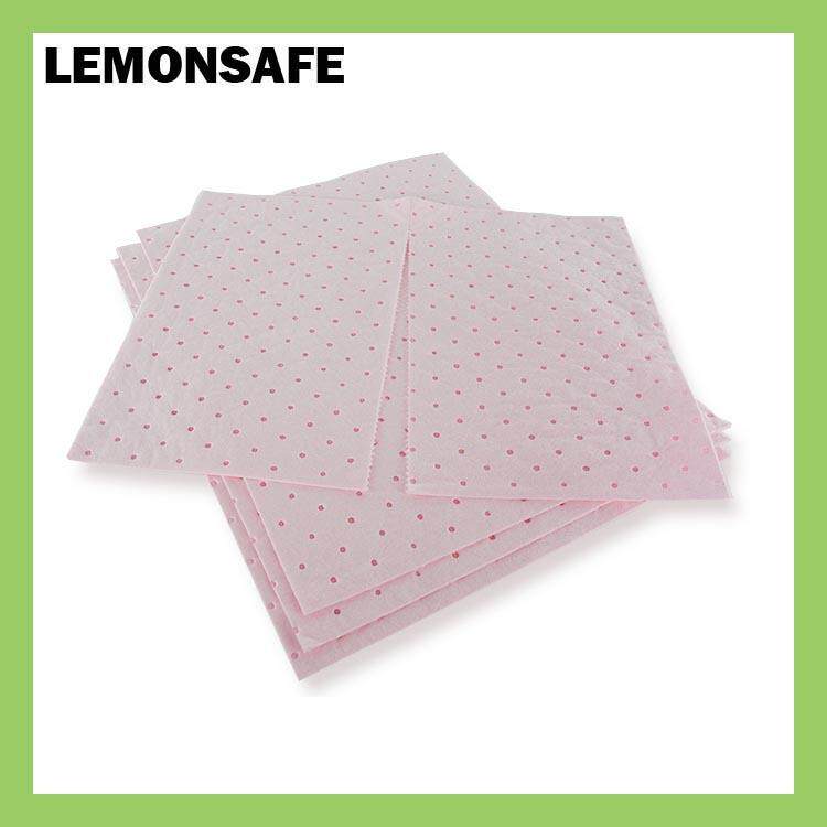 LEMONSAFE化学品吸附棉轻量级万用吸附棉片粉红色化学吸液棉片