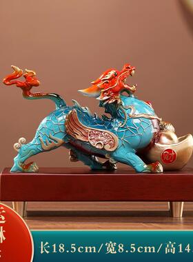 正品大明铜厅匠鸿运摆貔貅件一对家居客玄关酒柜新装饰乔迁居开