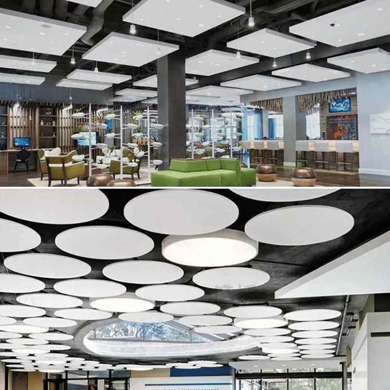 玻纤吸音板天花吊顶黑白装饰隔音板环保阻燃防火降噪吸音棉可定制