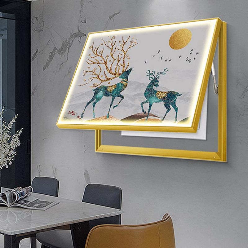 新奢款带灯发光电表箱装饰画轻餐厅打免孔壁画闸BQ3021B电开关盒