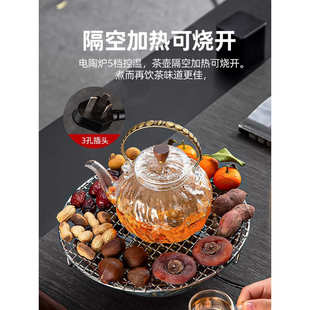 围炉煮茶家用室内全套烤茶一套网红茶壶电陶炉器具烤火炉配件套装
