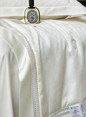 桑蚕丝夏凉被四套薄大豆纤Jfq60维支兰精天丝提花空凋被件夏季a类