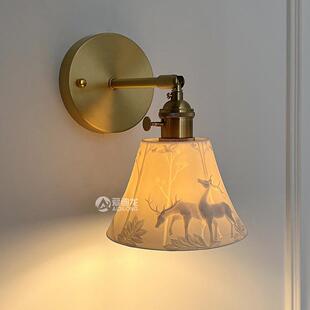 复古餐厅吧台玄关橱室窗卧床头小 胡桃木式 美森林麋鹿TY SD613日式