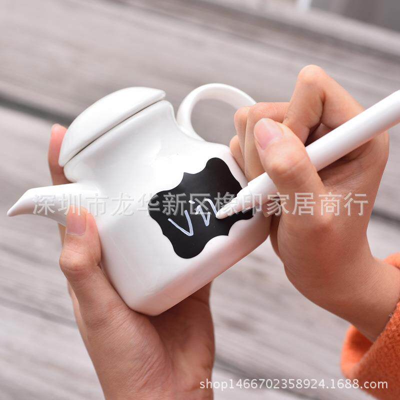 可写标签竹木陶瓷调味罐套装调料盒三件套厨房用具醋壶酱油壶