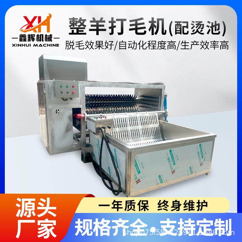全自动四辊羊褪毛机屠宰场杀羊打毛机汤锅整羊脱毛机配浸烫池