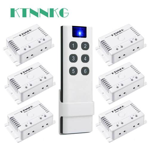 断双线220v单路遥控开关LED灯具免布线开关装修利器一控6套装