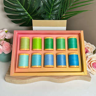 艺高0.4mm精细扁蜡线双色套盒10色一组渐变色手工DIY编织系列