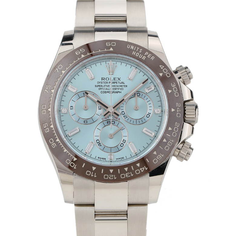 明星同款铂金冰蓝迪[9.8新]劳力士迪通拿自动机械男表116506