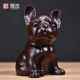 黑檀木雕狗摆件三合十二生肖狗家居客厅电视柜办公装 饰红木工艺品