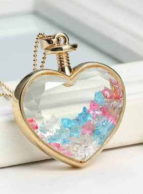 韩版心型吊坠flowers爱心水晶多款植物干花项链生日节日礼物首饰