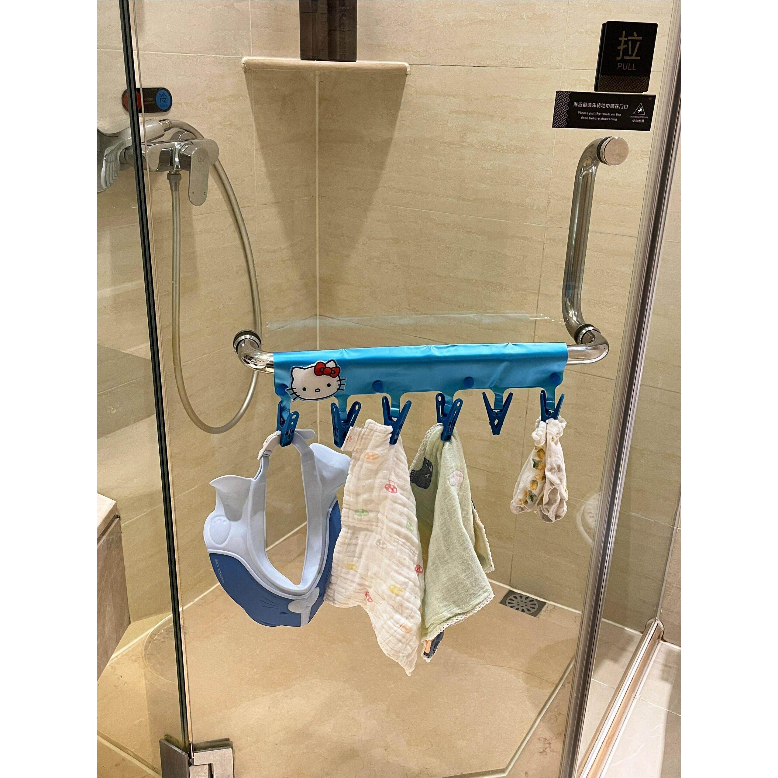 旅行可携式晾衣架可折叠出差酒店晾晒旅游洗漱神器内衣袜子小夹子