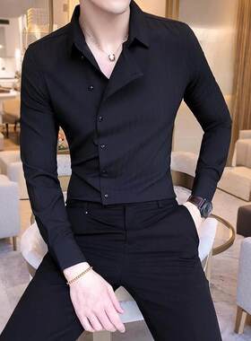 潮牌1212春秋款设计感衬衫男长袖时尚韩版帅气上衣痞帅高级感男装