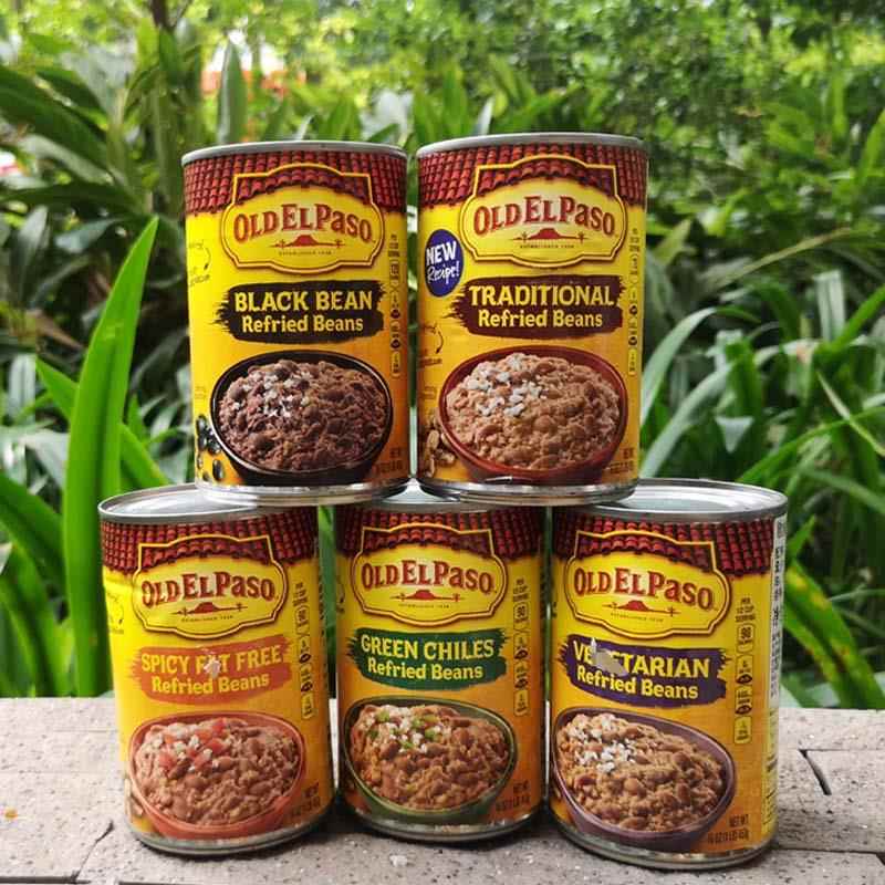 Refried Beans美国欧帕少脂香辣黑豆素食墨西哥风味辣豆茸炒豆酱