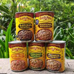 Refried Beans美国欧帕少脂香辣黑豆素食墨西哥风味辣豆茸炒豆酱