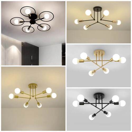 北欧房间组合魔豆设计个性铁艺LED护眼球泡经济款公主客厅吸顶灯