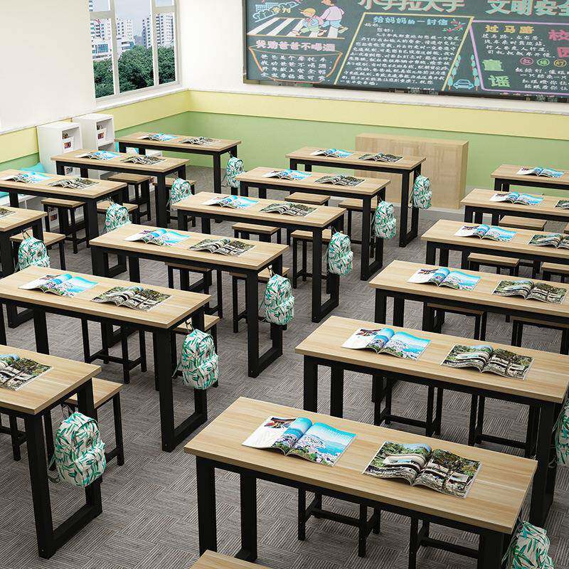 新款直销培训班课桌椅组合中小学生单凳美术课桌培训书桌初高中