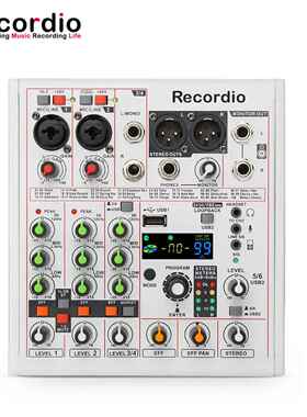 GAX-AM06 专业4路混音器 192khz/24bit声卡BT无线声卡K歌曲调音台