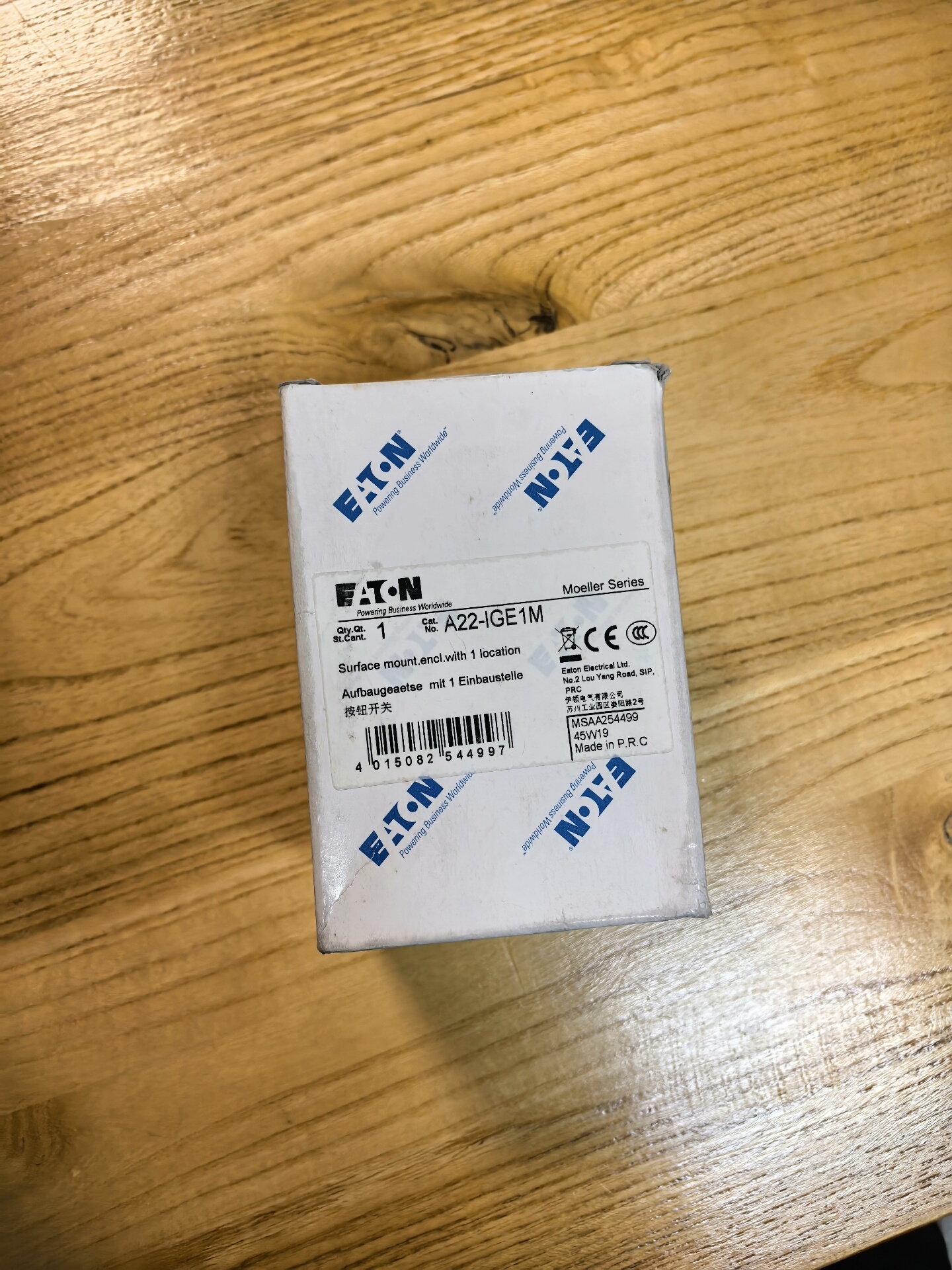 全新正品EATON伊顿穆勒 电控制器设备 1孔急停按钮盒 开