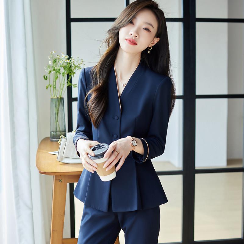 职业套装女春夏美容院前台工作服高级感工装气质小个子小西装外套